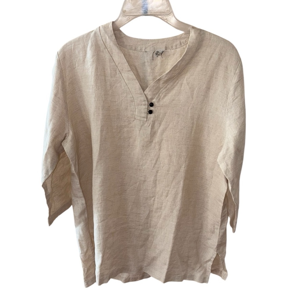 Cream Linen Top